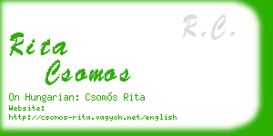 rita csomos business card